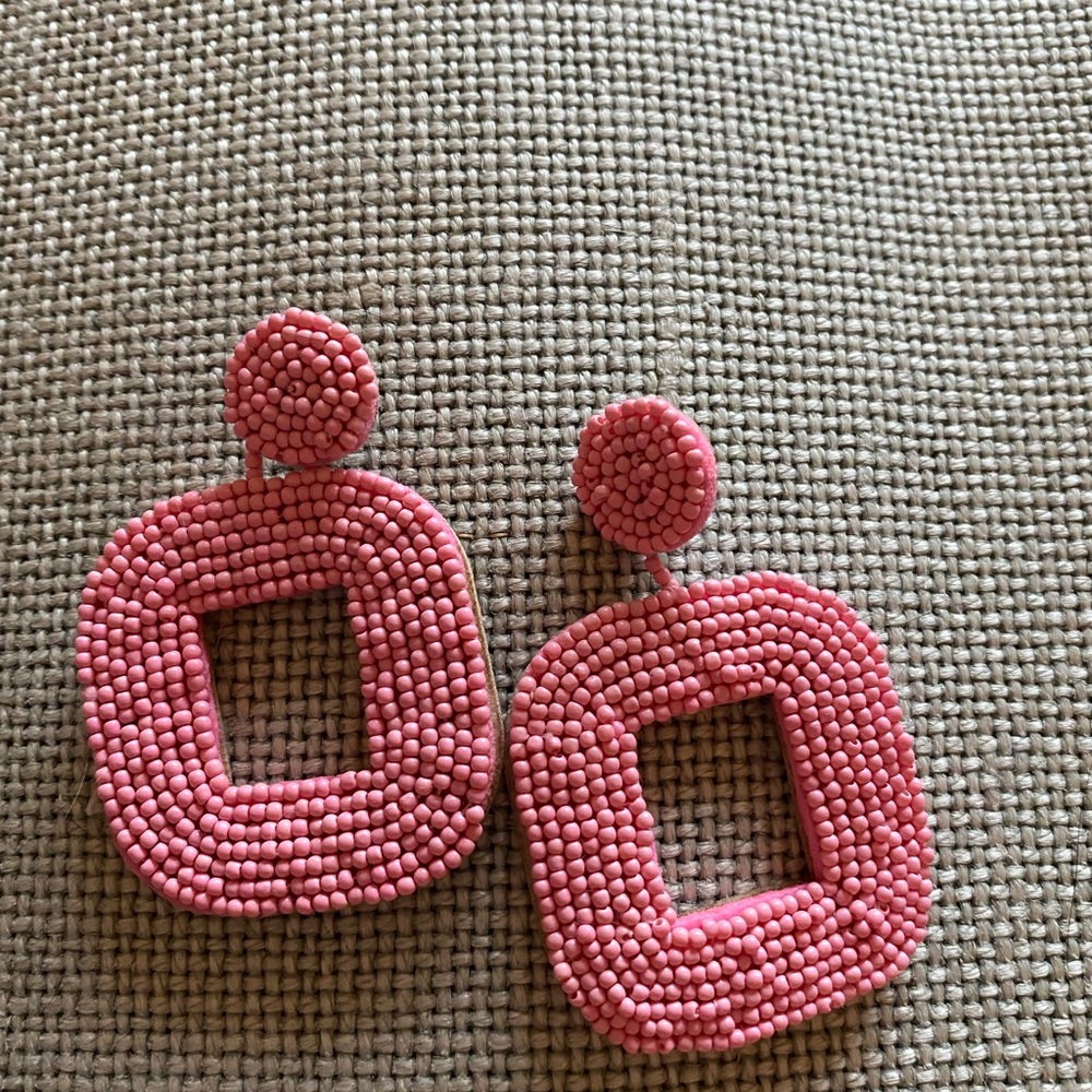 Pink Beaded Earrings